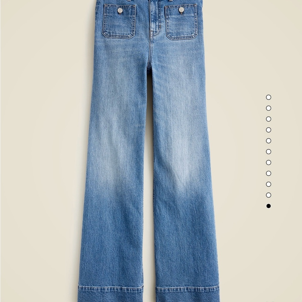 J. Crew Dani Beca Wash High Rise Sailor Wide Leg Jeans